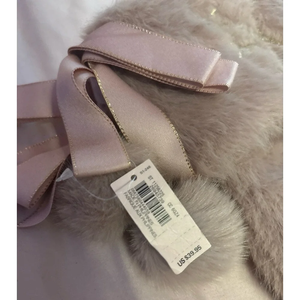 NEW Victoria's Secret‎ Holiday 2024 Blush Pink Faux Fur Stocking